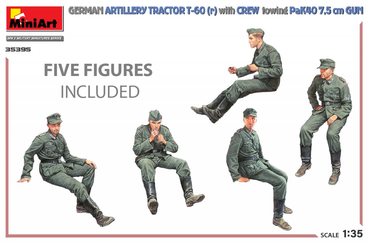 MiniArt 35395 Tracteur d&amp;#39;artillerie allemand T-60(r) et son équipage remorquant un canon PaK40 1/35 – image 7