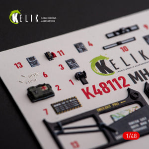 KELIK K48112 MH-60L Black Hawk - interior 3D decals for ICM kit 1/48 – imagen 5
