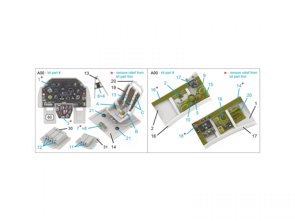 Quinta Studio QD48473 P-51A 3D-Printed coloured Interior on decal paper (Accurate Miniatures/Academy) 1/48 – zdjęcie 2