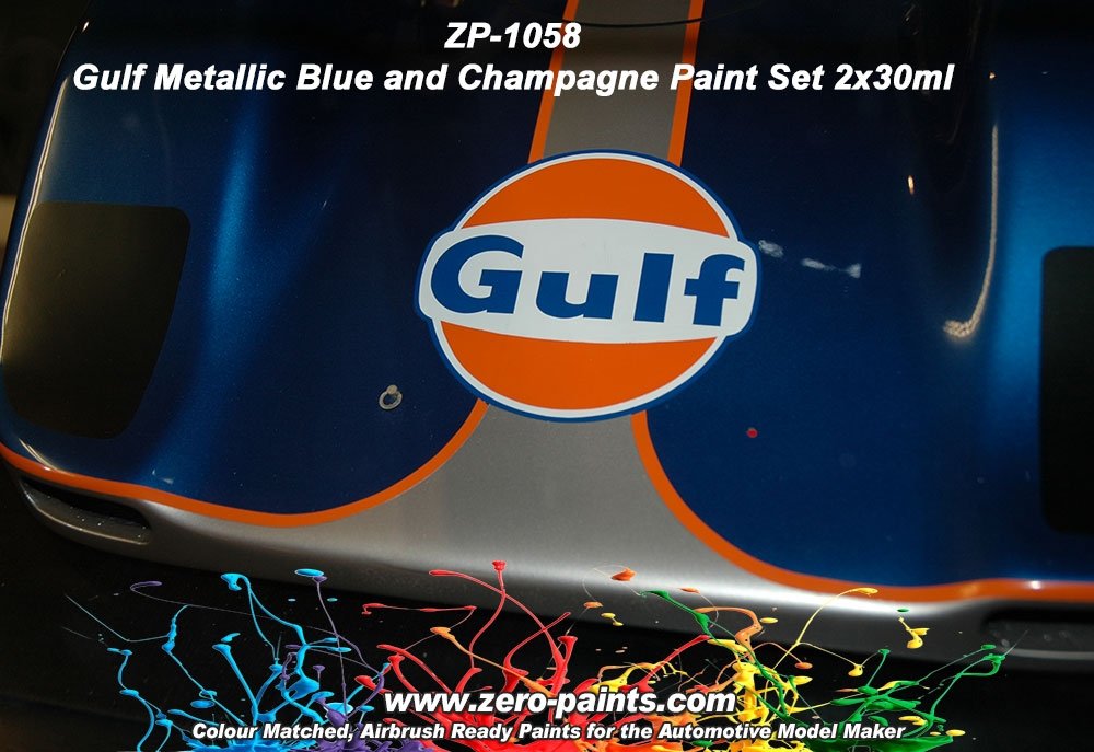 Coffret de peinture Zero Paints ZP-1058 Bleu métallisé Gulf et Champagne (2 x 30 ml) – image 2