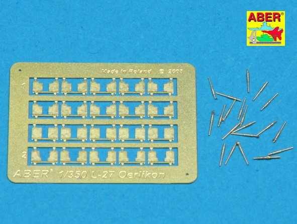 Aber 350L-27 Set of 20 pcs 20 mm L/70 Oerlikon Mk.10 barrels for US Navy ships 1/350