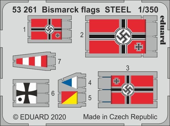 Eduard 53261 Drapeaux du Bismarck ACIER 1/350 TRUMPETER