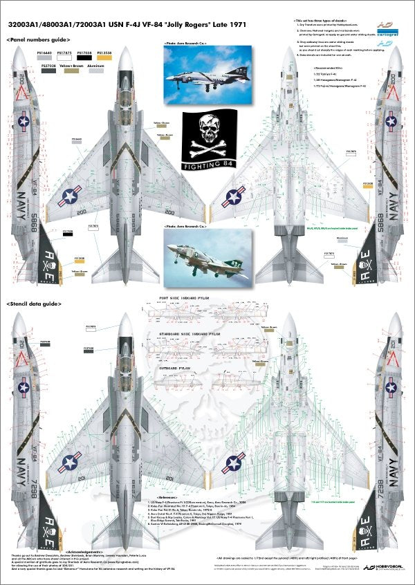 HobbyDecal AL72003V1 F-4J VF-84 Jolly Rogers Late 1971 1/72 – immagine 2