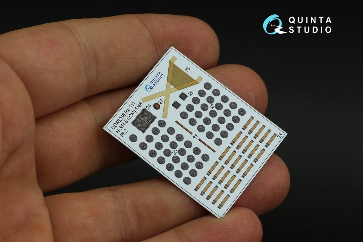 Quinta Studio QD48266 He 111H-3/H-6 3D-Printed &amp;amp; coloured Interior on decal paper ( ICM ) 1/48 – imagen 11