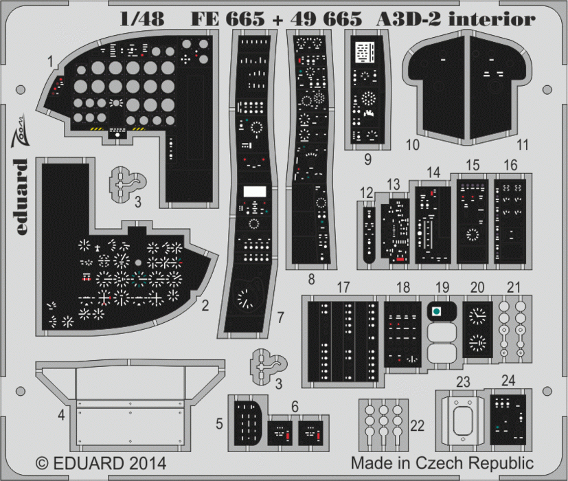Eduard FE665 A3D-2 interior S. A. TRUMPETER 1/48