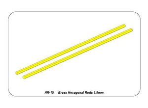 Aber HR-15 Sześciokątne pręty mosiężne 1,5mm długość 245mm / Brass hexagonal rods 1,5mm length 245mm x2 pcs. – Bild 4