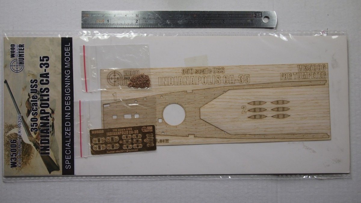 Wood Hunter W35006 Wood Deck USS Cruiser Indianapolis for Trumpeter 1/300 – image 2