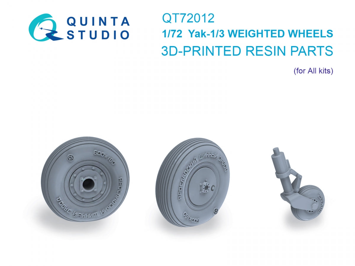 Quinta Studio QT72012 Yak-1/Yak-3 Roues lestées (tous les kits) 1/72 