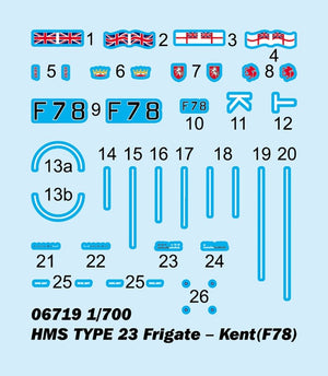 Trumpeter 06719 HMS TYPE 23 Frigate - Kent (F78) 1/700 – imagen 7