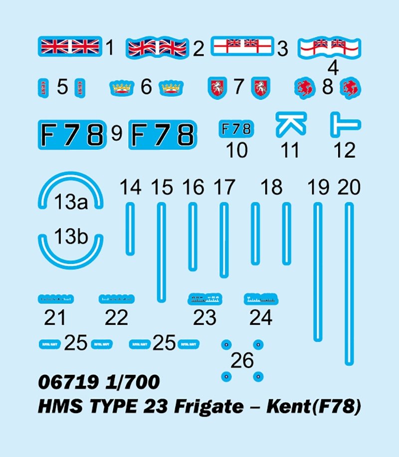 Trumpeter 06719 HMS TYPE 23 Frigate - Kent (F78) 1/700 – imagen 7