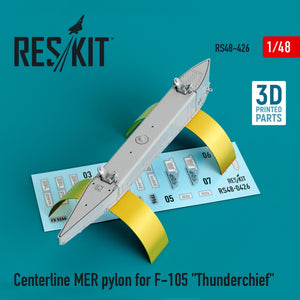 RESKIT RS48-0426 CENTERLINE MER PYLON FOR F-105 &amp;quot;THUNDERCHIEF&amp;quot; (3D PRINTED) 1/48