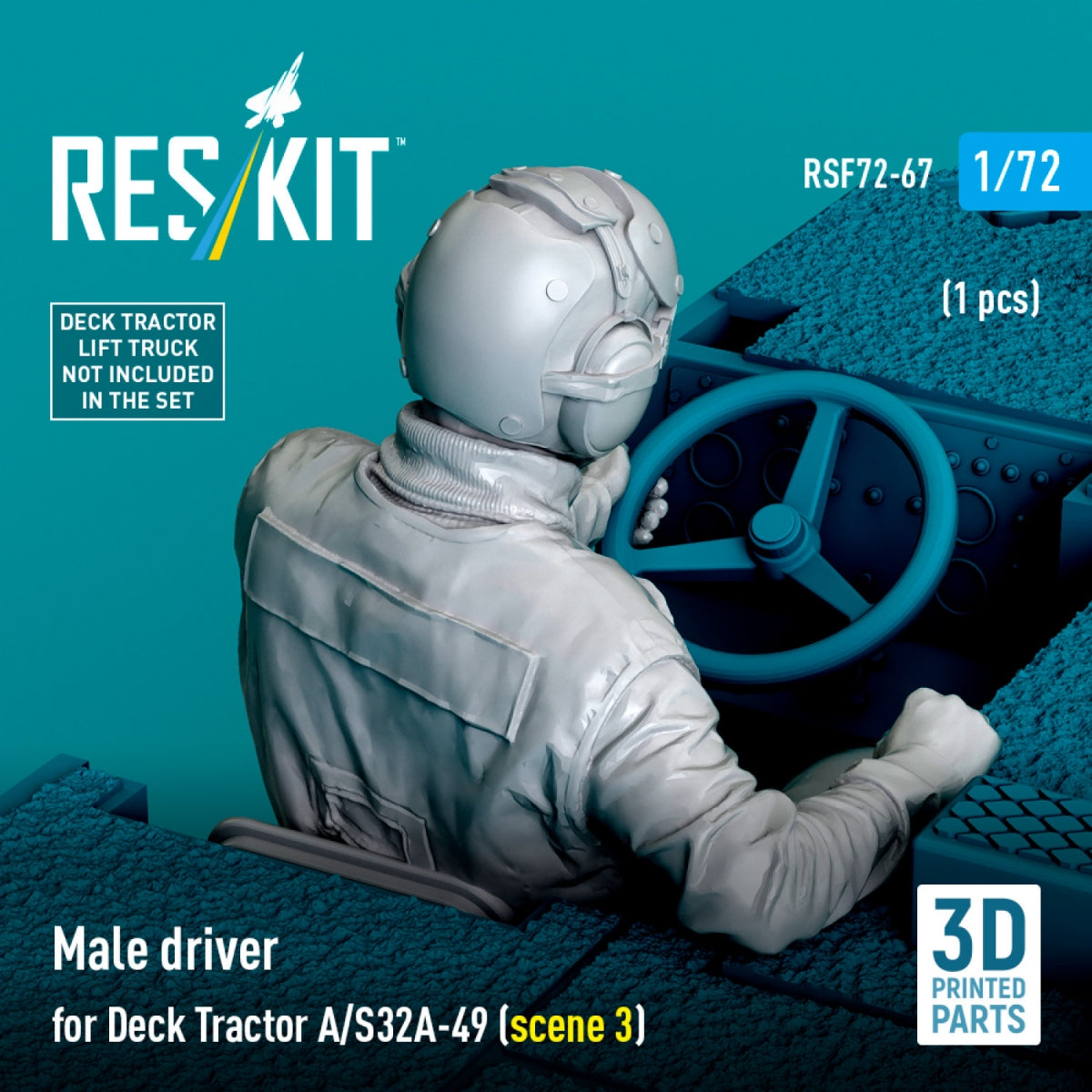 RESKIT RSF72-0067 Male driver for Deck Tractor A/S32A-49 (scene 3) (1 pcs) (3D Printed) 1/72 – image 3