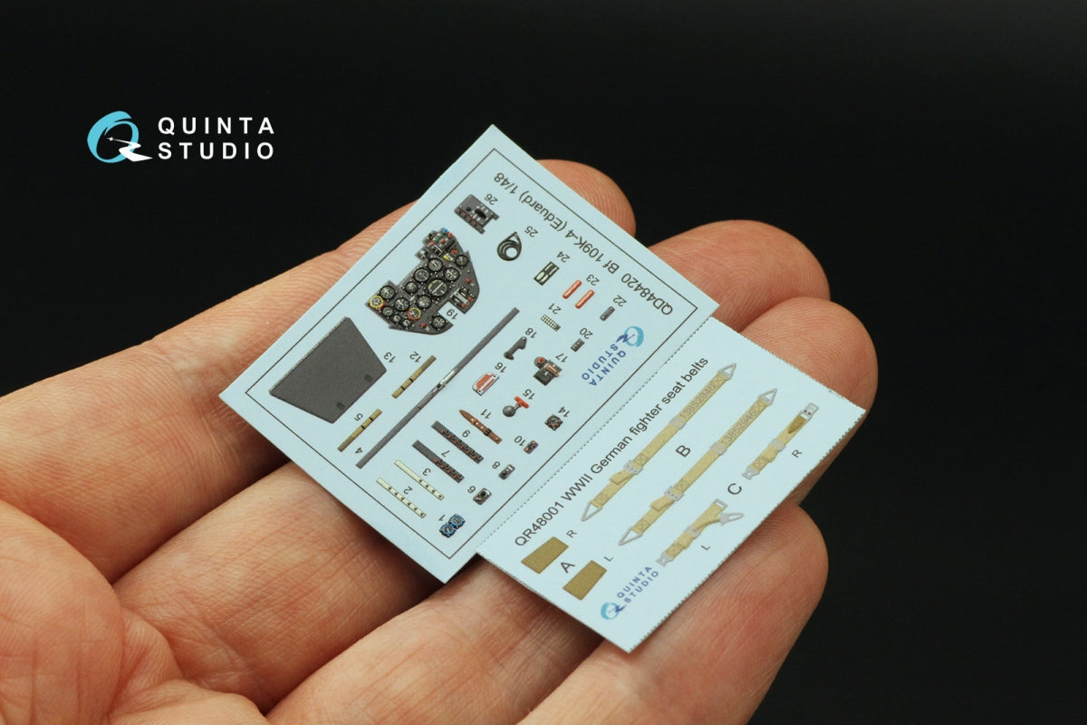 Quinta Studio QD48420 Bf 109K-4 3D-Printed &amp;amp; coloured Interior on decal paper (Eduard) 1/48 – immagine 5