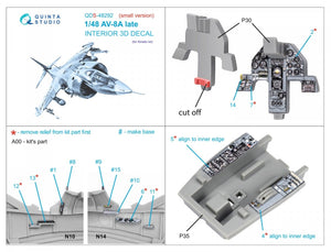 Quinta Studio QDS-48292 AV-8A Late 3D-Printed &amp;amp; coloured Interior on decal paper (Kinetic) (Small version) 1/48 – imagen 2