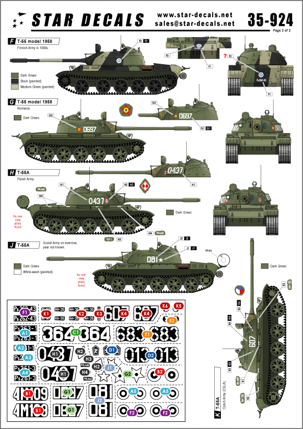 Star Decals 35-924 Chars T-54 et T-55 de la Guerre froide, échelle 1/35 – image 2