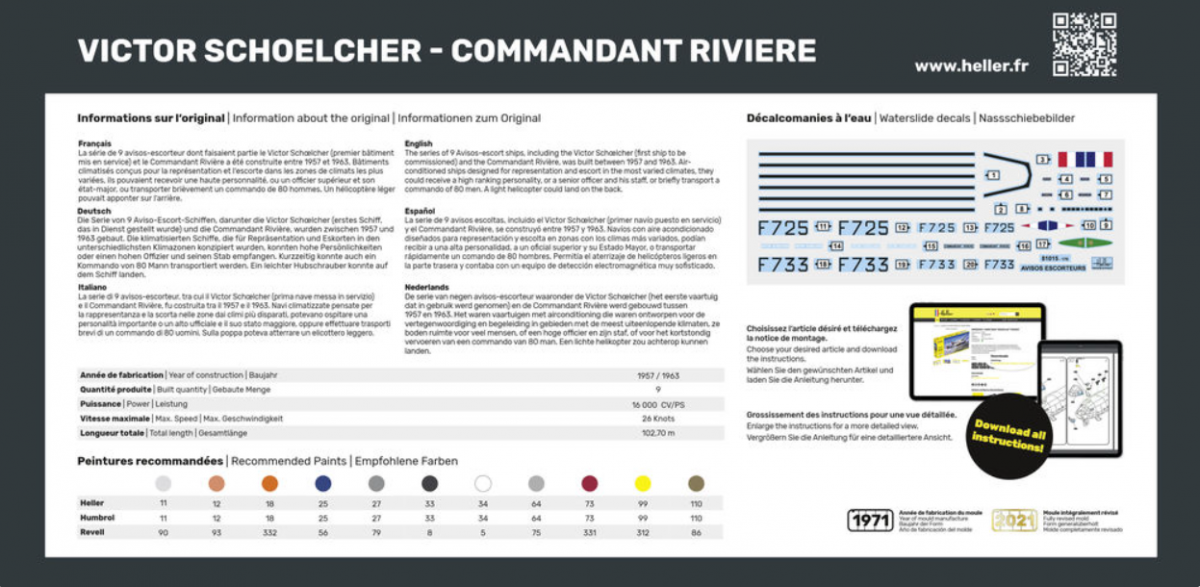Heller 81015 Victor Schoelcher - Commandant Riviere 1/400 – imagen 2