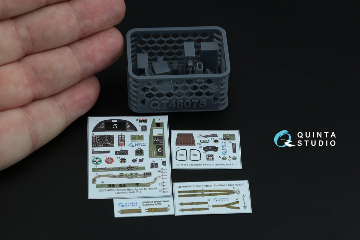 Quinta Studio QD+48555 Bristol Beaufighter NF.Mk.VI 3D-Printed &amp;amp; coloured Interior on decal paper (Tamiya) (with 3D-printed resin parts) 1/48 – imagen 3