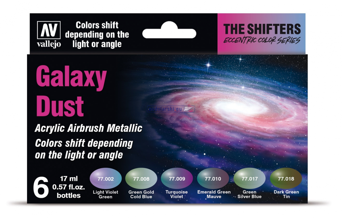 Vallejo 77092 Eccentric The Shifters Zestaw 6 farb 17ML - Galaxy Dust – imagen 2