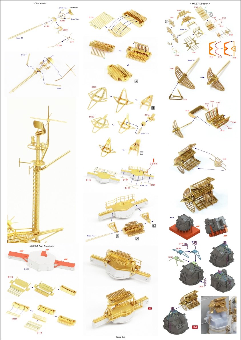 Pontos 37034FB USS BB-63 Missouri 1945 Advanced Detail Up Set for Hobbyboss Kit (Deck Blue 20B stained wooden deck) 1/350 – imagen 12