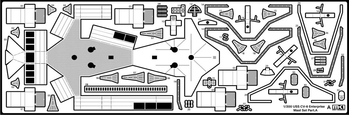 MK1 Design MD-20021 US Navy Aircraft Carrier CV-6 Enterprise Detail Up Parts Dx for Trumpeter 1/200 – imagen 60