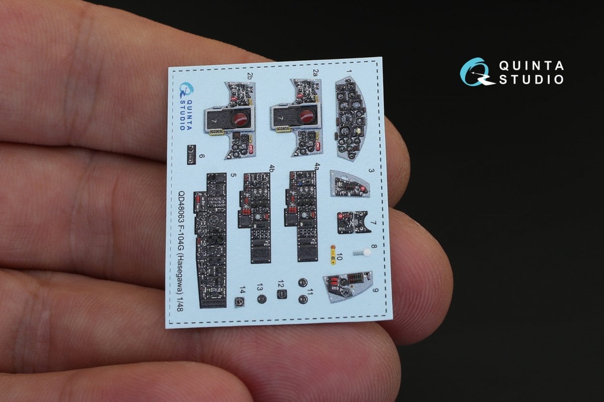 Quinta Studio QD48063 F-104G 3D-Printed &amp;amp; coloured Interior on decal paper (for Hasegawa kit) 1/48 – Bild 2