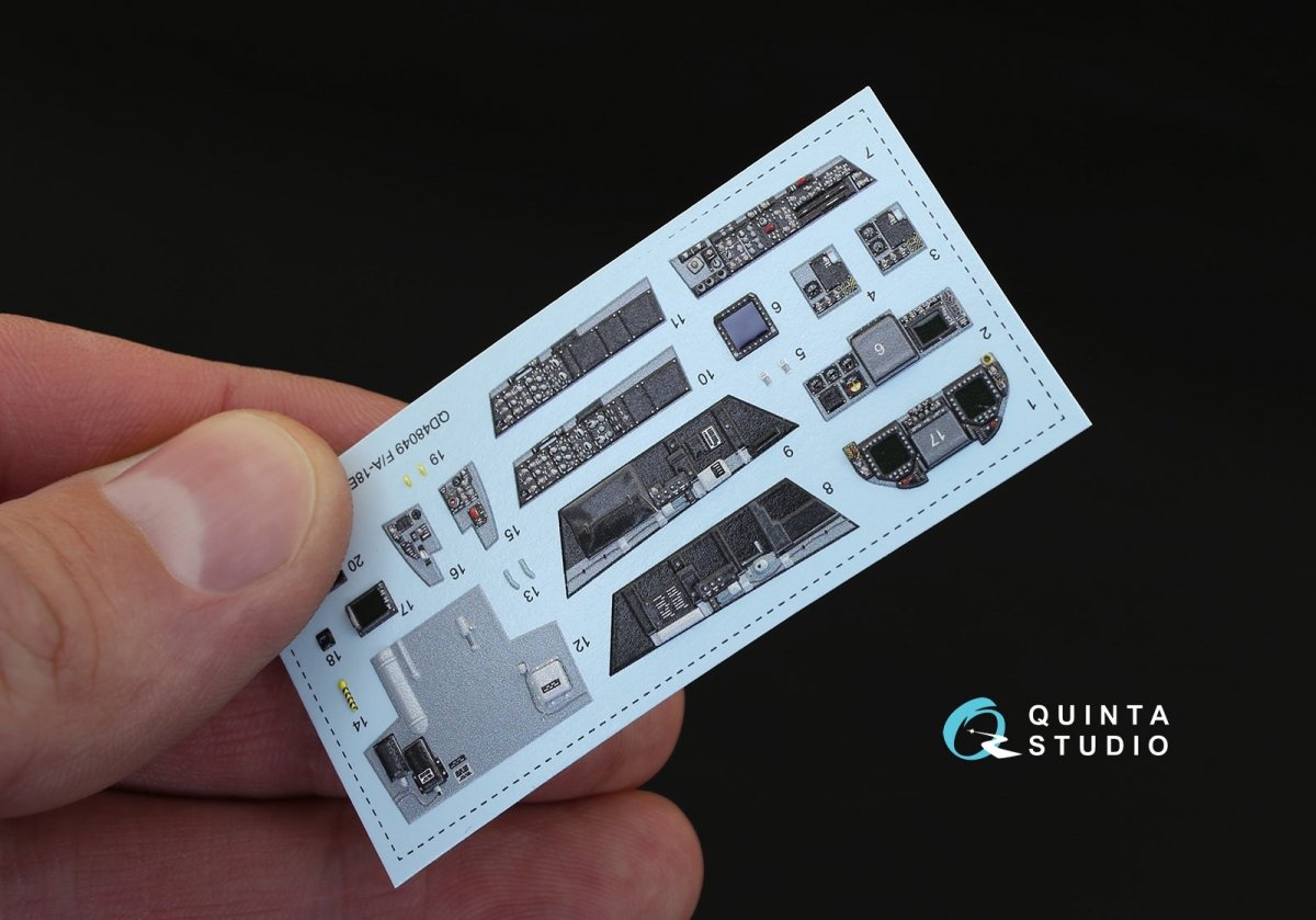 Intérieur imprimé en 3D et coloré sur papier décalcomanie Quinta Studio QD48049 F/A-18E (pour maquette Hasegawa) 1/48 – image 4
