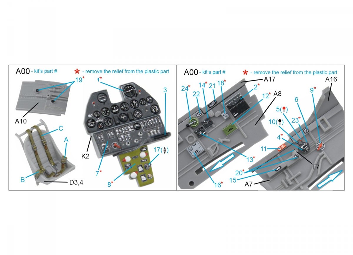 Quinta Studio QD48317 P-40E/K 3D-Printed &amp;amp; coloured Interior on decal paper (Hasegawa) 1/48 – Bild 6