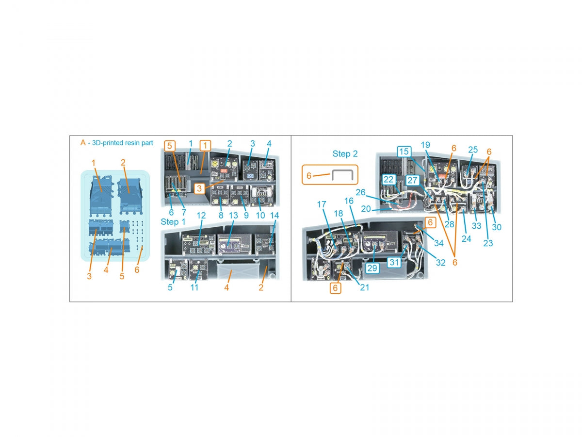 Quinta Studio QD+35144 AH-64A forward avionics bays 3D-Printed &amp;amp; coloured Interior on decal paper (Trumpeter) (with 3D-printed resin parts) 1/35 – Bild 7