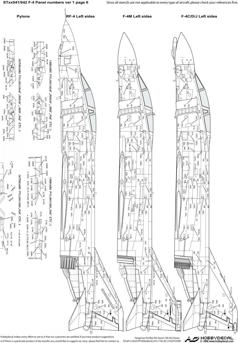 HobbyDecal ST32041V1 F-4 Panel numbers Black stencil font ver 1 1/32 – imagen 5