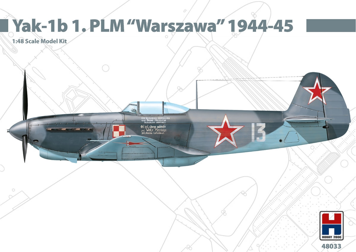 Hobby 2000 48033 Yak-1b 1. PLM Varsovie 1944-45 (ACADÉMIE + CARTOGRAPHIE + MASQUES) 1/48 