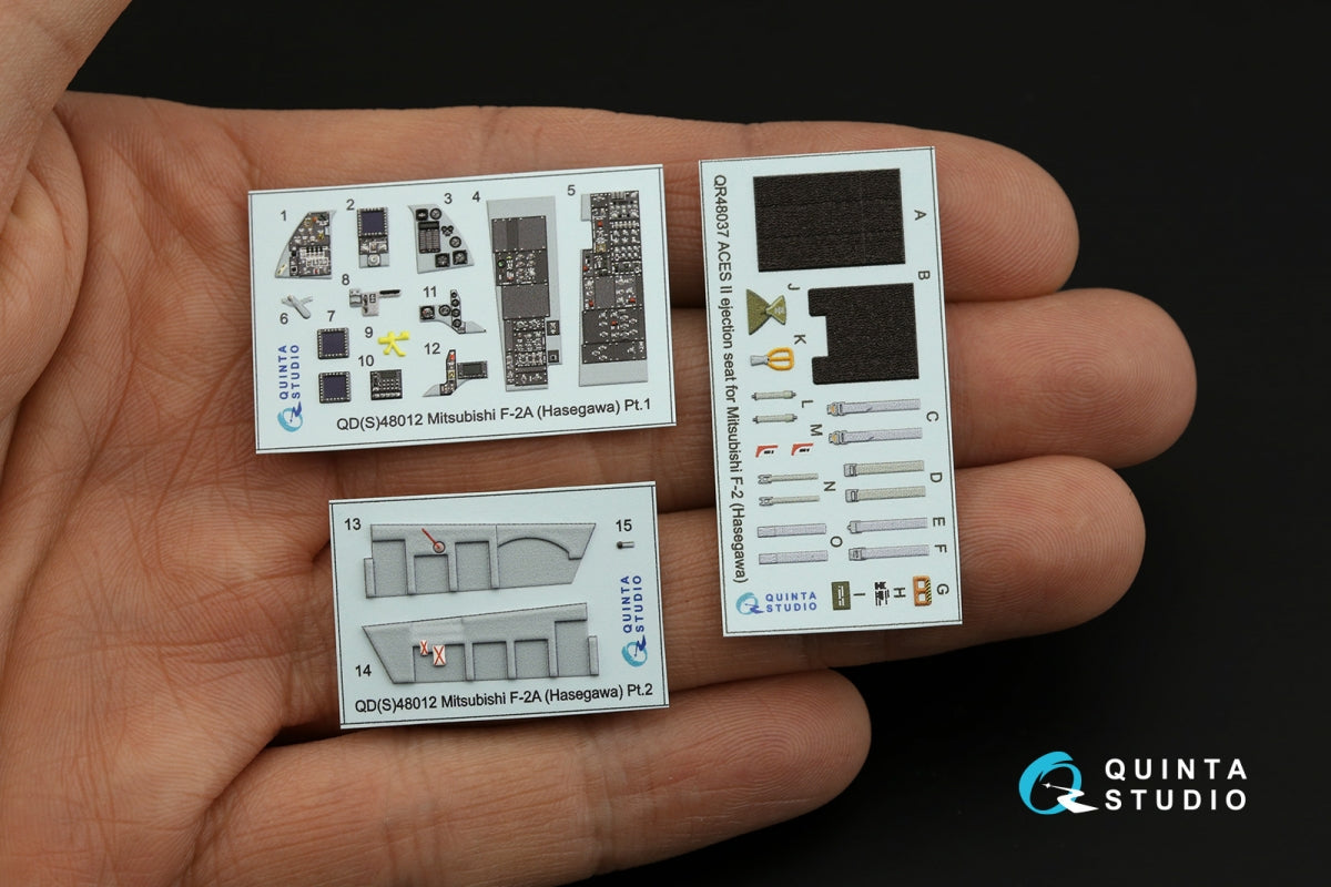 Quinta Studio QD48012 Mitsubishi F-2A 3D-Printed coloured Interior on decal paper (Hasegawa) 1/48 – imagen 4