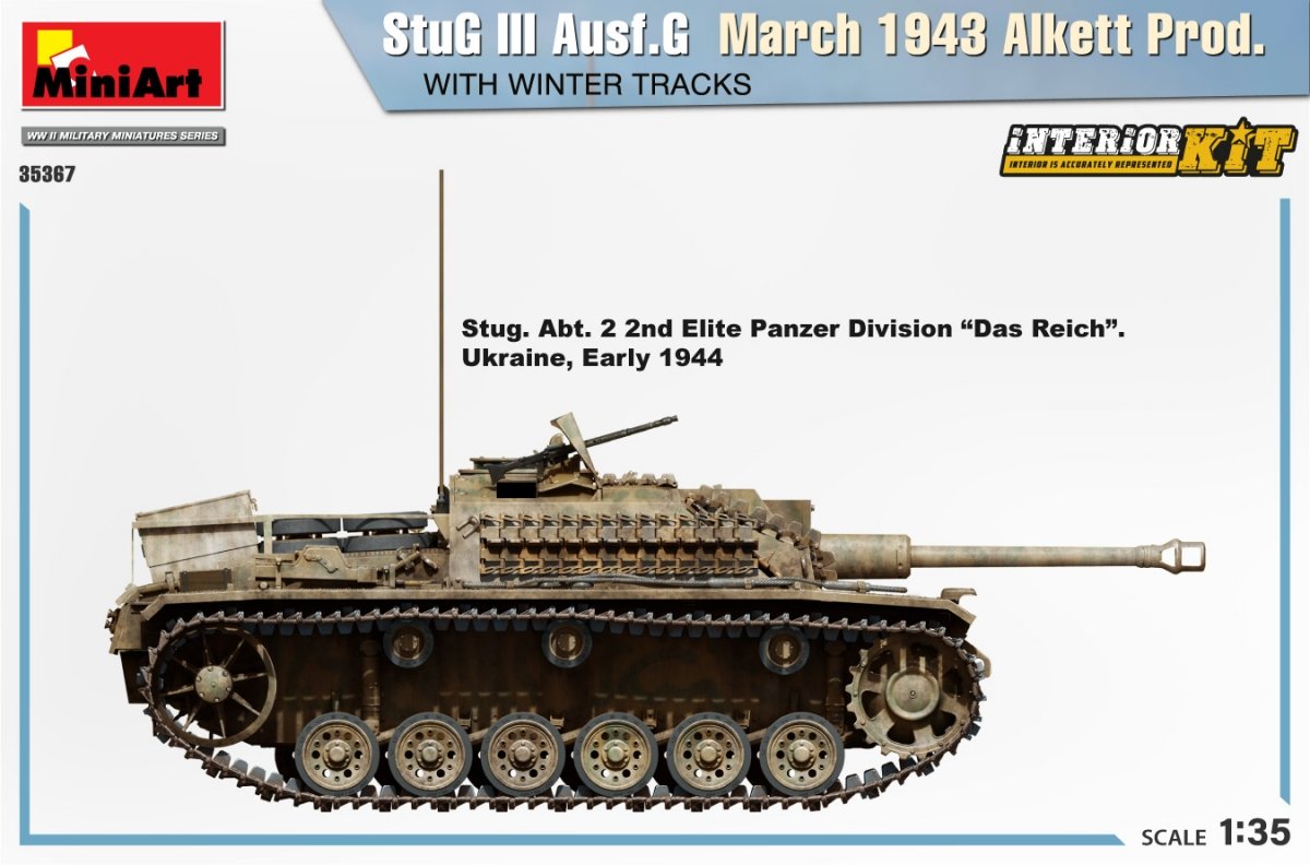 Mini Art 35367 StuG III Ausf. G March 1943 Alkett Prod. WITH WINTER TRACKS. INTERIOR KIT 1/35 – imagen 7