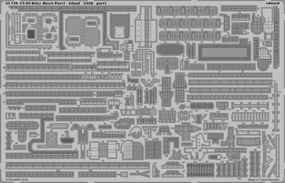 Eduard 53170 CV-63 Kitty Hawk pt.1 - island TRUMPETER 1/350 – imagen 2