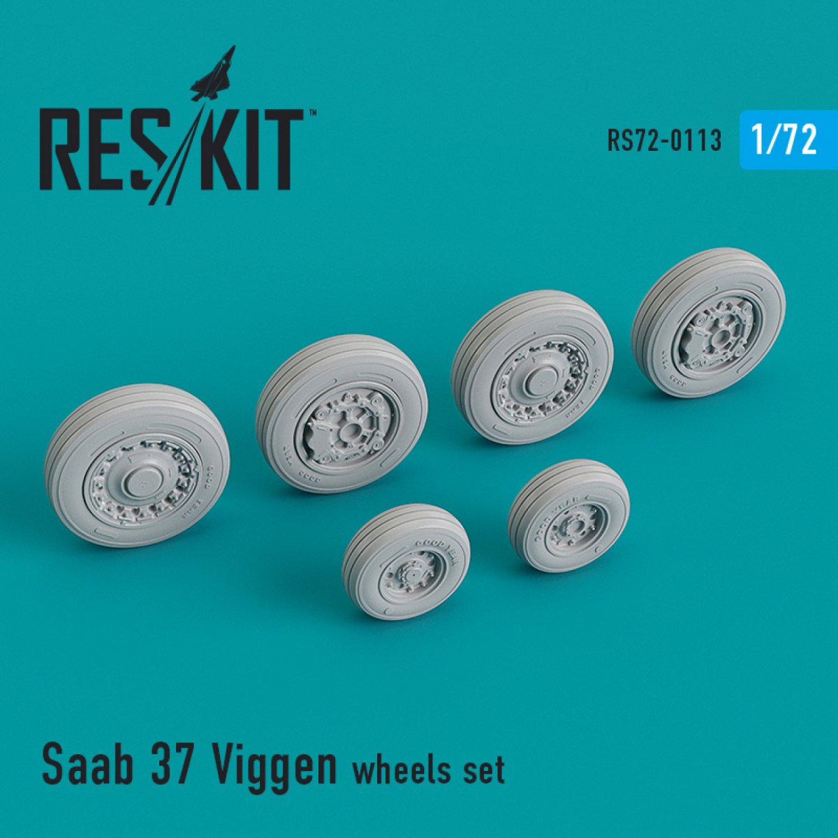 RESKIT RS72-0113 SAAB 37 &amp;quot;VIGGEN&amp;quot; WHEELS SET 1/72 – zdjęcie 2