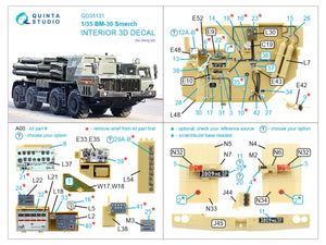 Quinta Studio QD35131 BM-30 Smerch 3D-Printed &amp;amp; coloured Interior on decal paper (Meng) 1/35 – zdjęcie 2