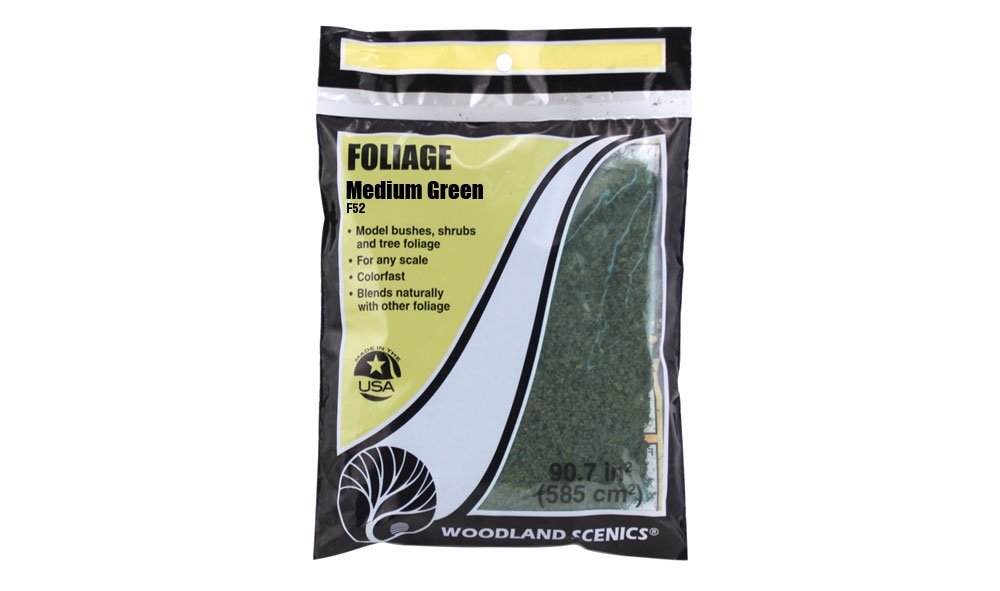 Woodland Scenics WF52 Medium Green Foliage 585cm2 – zdjęcie 2