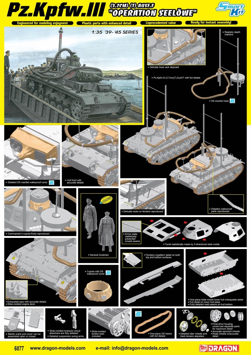 Dragon 6877 Pz.Kpfw.III (3.7cm) (T) Ausf.F "OPERATION SEELOWE" 1/35