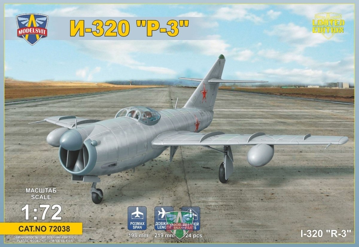 Modelsvit 72038 I-320 R-3 Prototype d'intercepteur tous temps 1/72