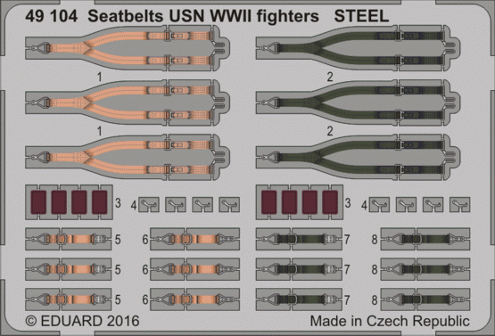 Eduard BIG49342 Seatbelts WWII Allied AF STEEL 1/48 – imagen 3