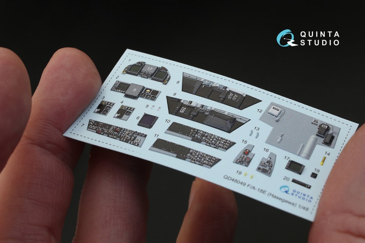 Intérieur imprimé en 3D et coloré sur papier décalcomanie Quinta Studio QD48049 F/A-18E (pour maquette Hasegawa) 1/48 – image 2