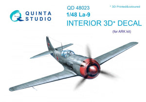 Quinta Studio QD48023 La-9 3D-Printed &amp;amp; coloured Interior on decal paper (for ARK kit) 1/48