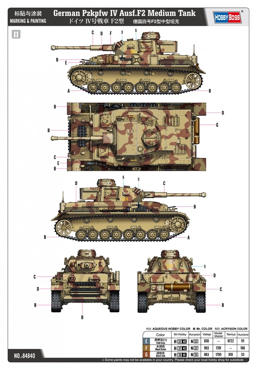 Hobby Boss 84840 German Pzkpfw IV Ausf.F2 Medium Tank 1/48 – imagen 5
