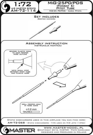 Master AM-72-114 MiG-25PD/PDS (Foxbat E) - Pitot Tube 1/72 – zdjęcie 4