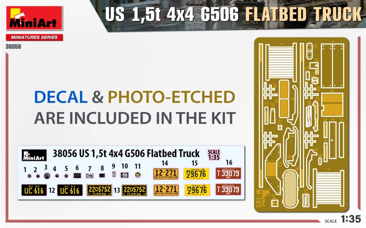 MiniArt 38056 US 1,5t 4×4 G506 FLATBED TRUCK 1/35 – imagen 2
