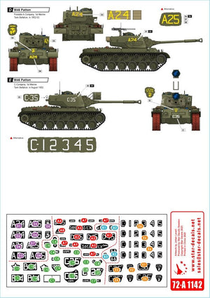 Star Decals 72-A1142 Korean War 1950-53 # 3. USMC Tanks. Patton. 1/72 – imagen 2