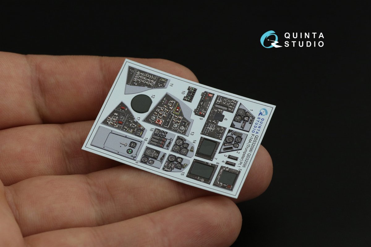 Quinta Studio QDS-32098 F-14A 3D-Printed &amp;amp; coloured Interior on decal paper ( Trumpeter ) (Small version) 1/32 – imagen 8