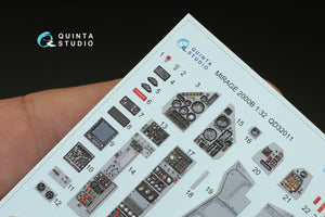 Quinta Studio QD32011 Mirage 2000B 3D-Printed &amp;amp; coloured Interior on decal paper (for Kitty Hawk kit) 1/32 – zdjęcie 6