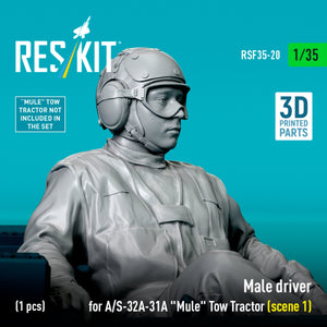 RESKIT RSF35-0020 Male driver for A/S-32A-31A "Mule" Tow Tractor (scene 1) (1 pcs) (3D Printed) 1/35