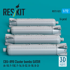 RESKIT RS72-0523 CBU-89B cluster bombs GATOR (4 pcs) (3D Printed) 1/72 – immagine 2