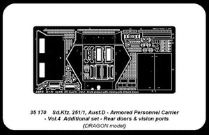 Aber 35170 Sd.Kfz.251/1 Ausf.D partie 4 portes arrière et fenêtres d&amp;#39;observation (DRA) (1/35)  – image 2